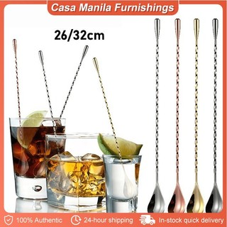 Stainless Steel Stirring Spoon 2-Head-26cm&32cm Bartender Cocktail Tool Food Grade Tea Mixing Stick