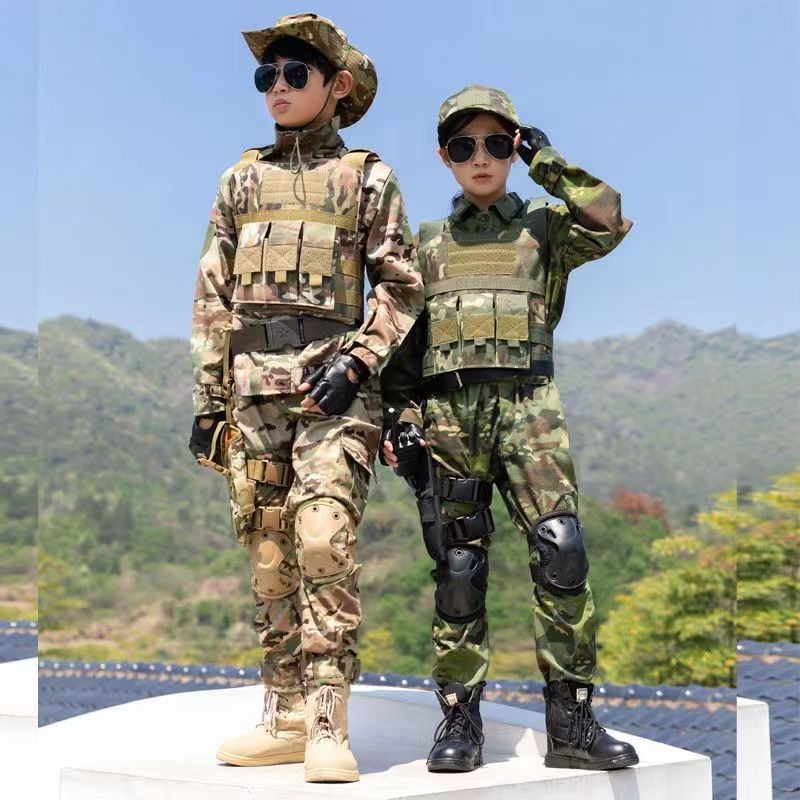 【จัดส่ง 24 ชม. 】ชุดทหารเด็ก ชุดอาชีพเด็ก ชุดอาชีพในฝัน ชุดมี กางเกงทหาร+เสื้อทหารแขนสั้น+หมวกทหาร+เข็มขัด - รูปที่ 4