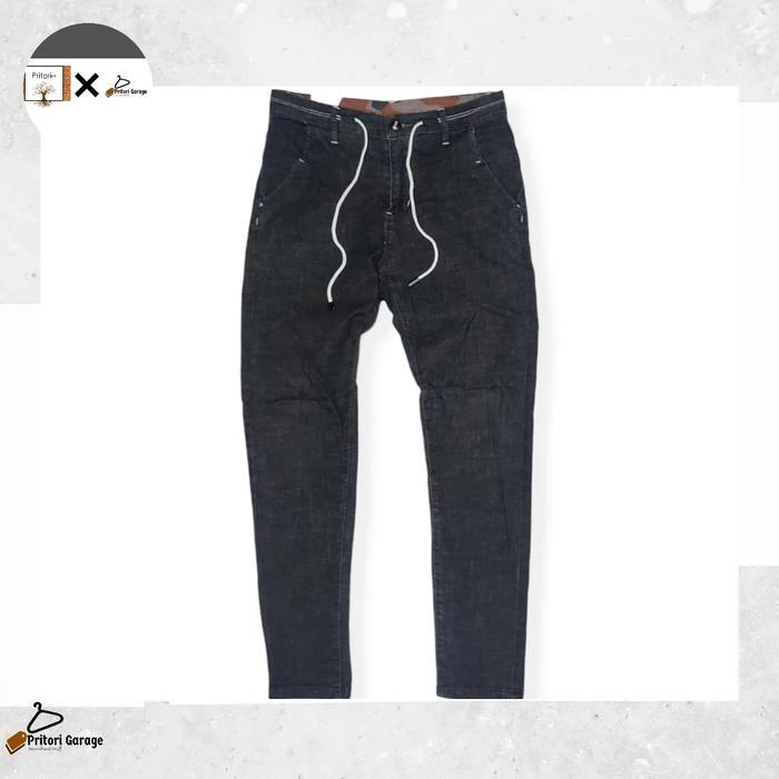 Soft Jeans Drawstring SMD Fast Fish ด้านใน AOP Army Skinny สีเทาเข้ม 30