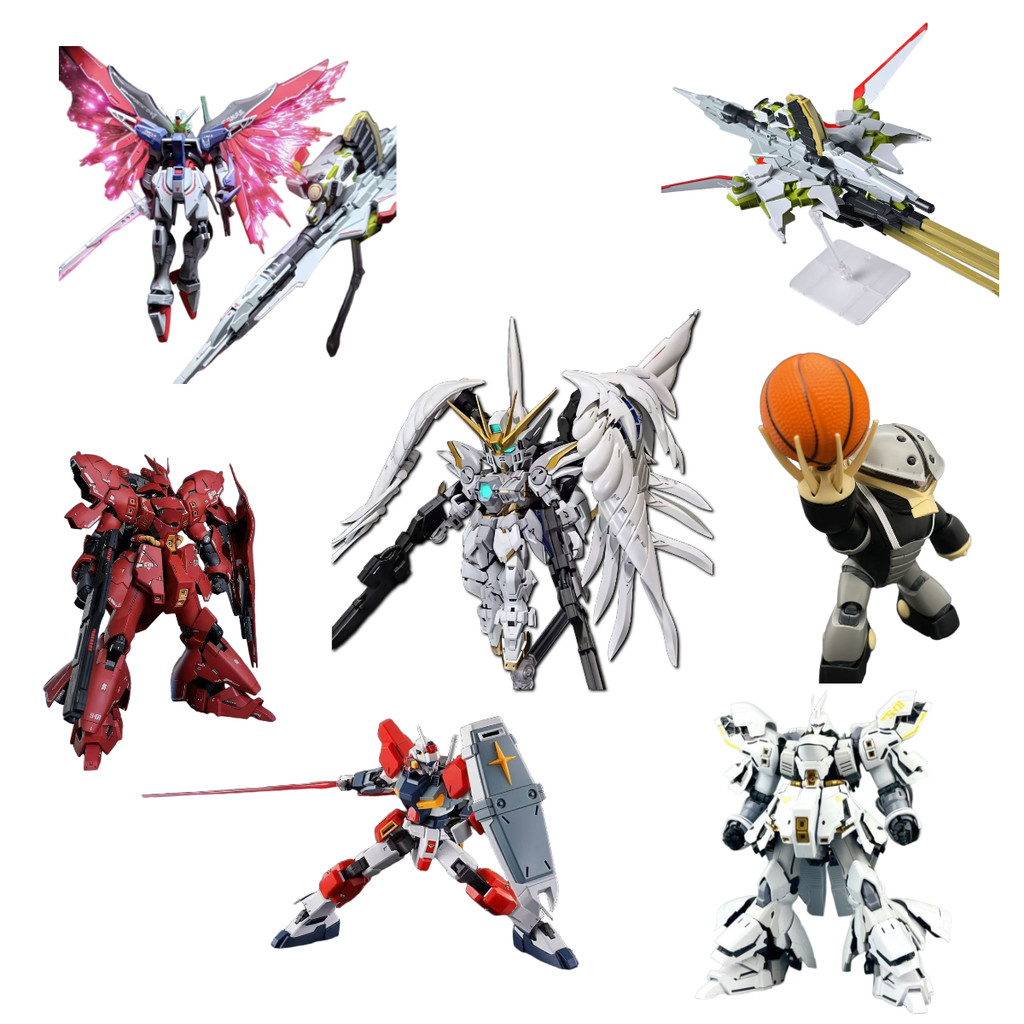 R RG-White Sazabi RG29-Sazabi RG MGSD ประกอบตกแต่ง MGSD-Snow White MG-258-Destiny Warrior MG-258A-Ze