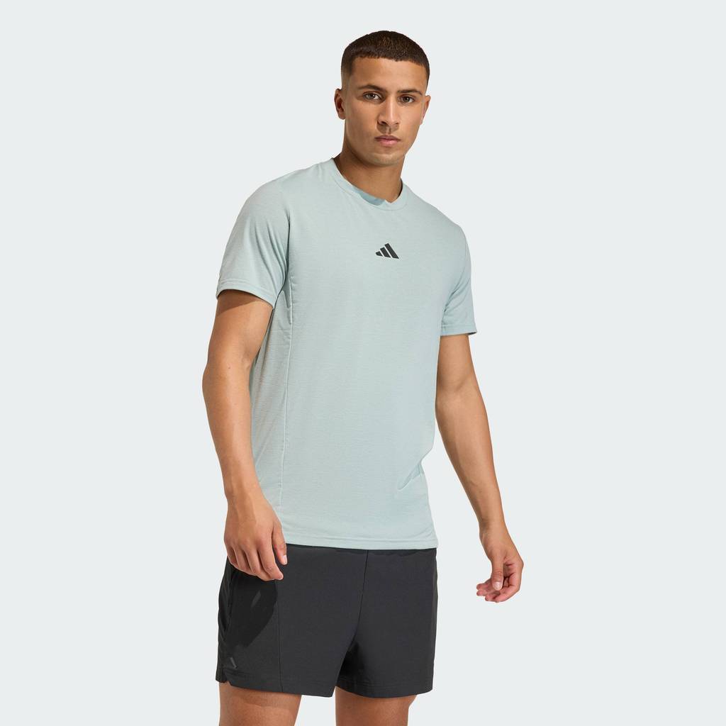 adidas Gym & Training เสื้อยืดออกกำลังกาย Designed for Training ผู้ชาย สีเขียว KA7290