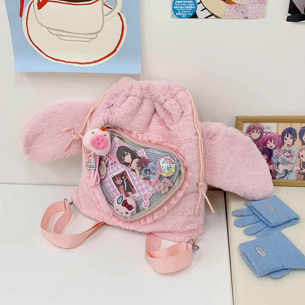 2025 ฤดูหนาวรูปแบบใหม่ตุ๊กตาเสือดาวพิมพ์สไตล์ญี่ปุ่นปวดกระเป๋าสไตล์สองมิติกระเป๋าเด็กทารกกระเป๋านักเรียนนักเรียนกระเป๋าเป้สะพ - รูปที่ 7