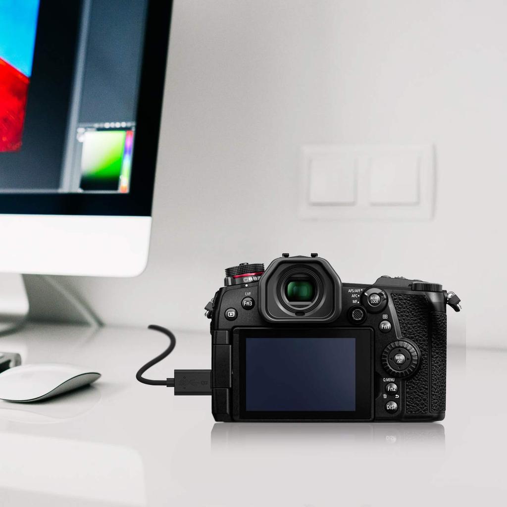 CBUS 3.3ft USB-C to USB 3.0 Micro-B Camera Cable Compatible with Panasonic Lumix G9, Nikon D850, D5,