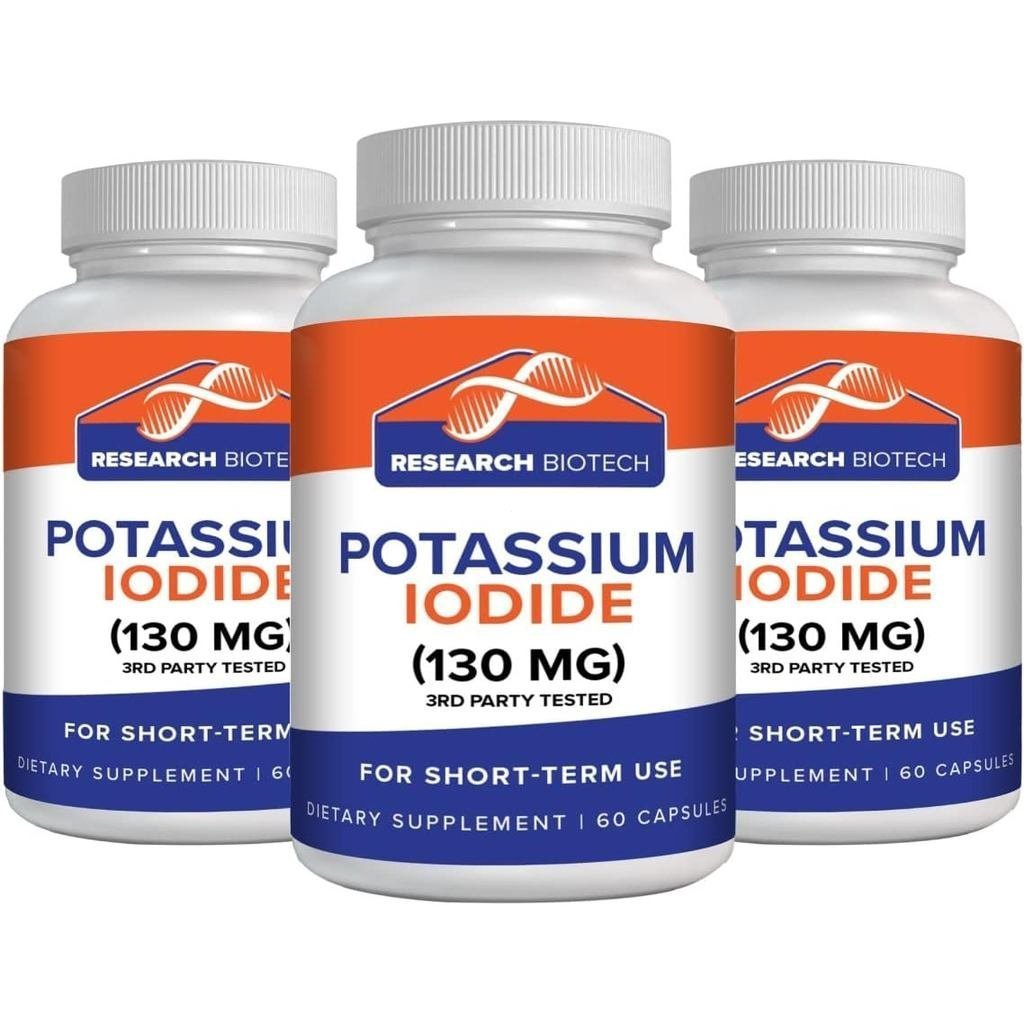 Max-Bio Potassium Iodide 130mg Capsules - 180 Count - ผลิตภัณฑ์เสริมอาหารสําหรับการสนับสนุนไทรอยด์แล