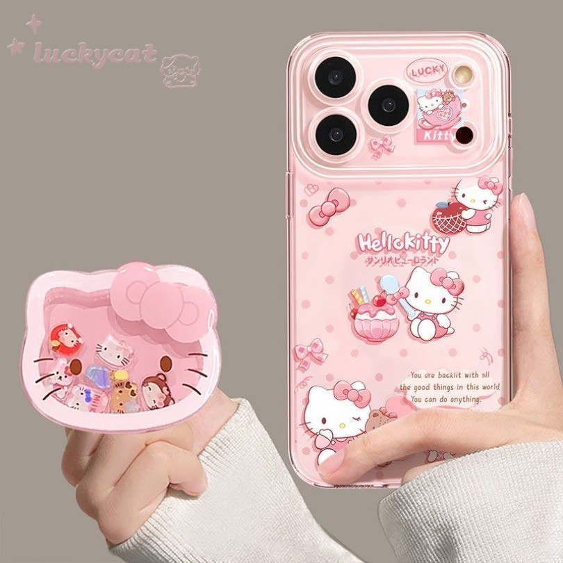 เคส KT สีชมพูน่ารักเข้ากันได้กับ iPhone 17 16 15 14 13 12 11 Pro Max X XR XS Max 7 8 Plus SE2020