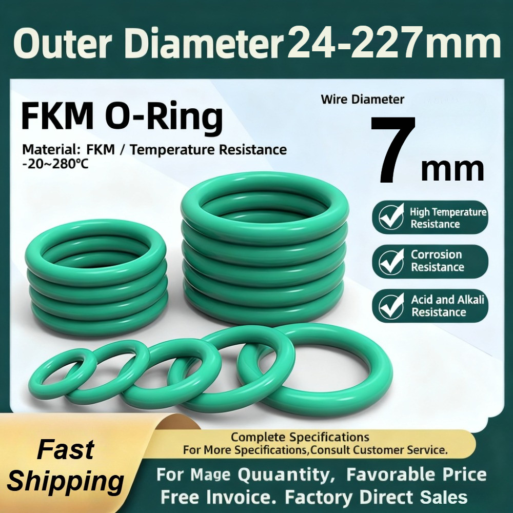 XM FKM O-Ring / CS7mmOD24-227mm / ปะเก็นโอริงสีเขียว /
