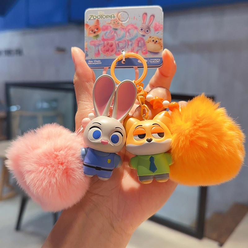 ของแท้ Crazy Animal City พวงกุญแจตุ๊กตา/การ์ตูนอะนิเมะ Judy Nick จี้ตุ๊กตา