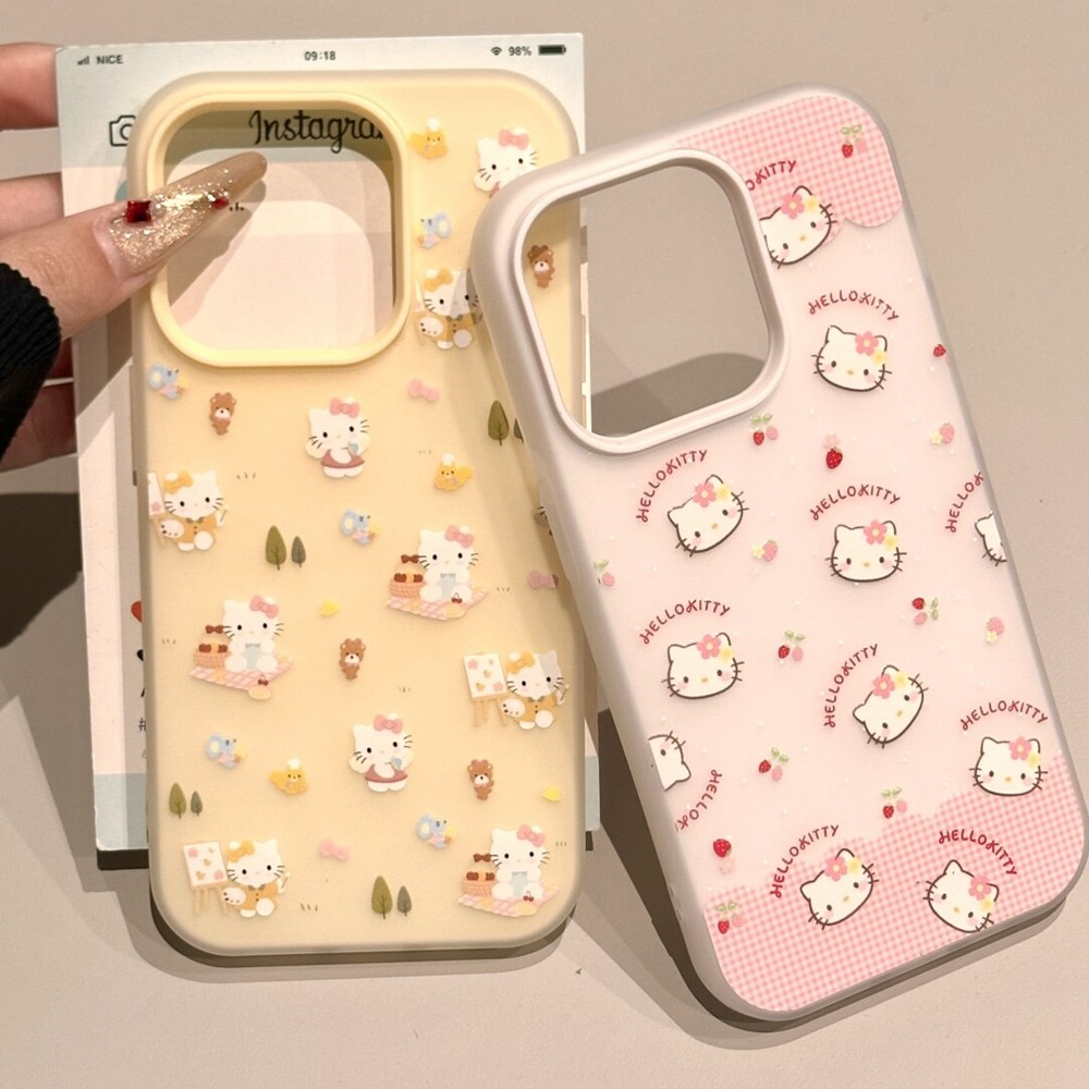 เคสไอโฟน 13 11 สำหรับ iPhone 17 16 15 13 11 14 12 Pro Max 15 14 13 16 Plus XR X Xs Max การ์ตูนหวานเคธีใหม่ 2 in 1 ปก