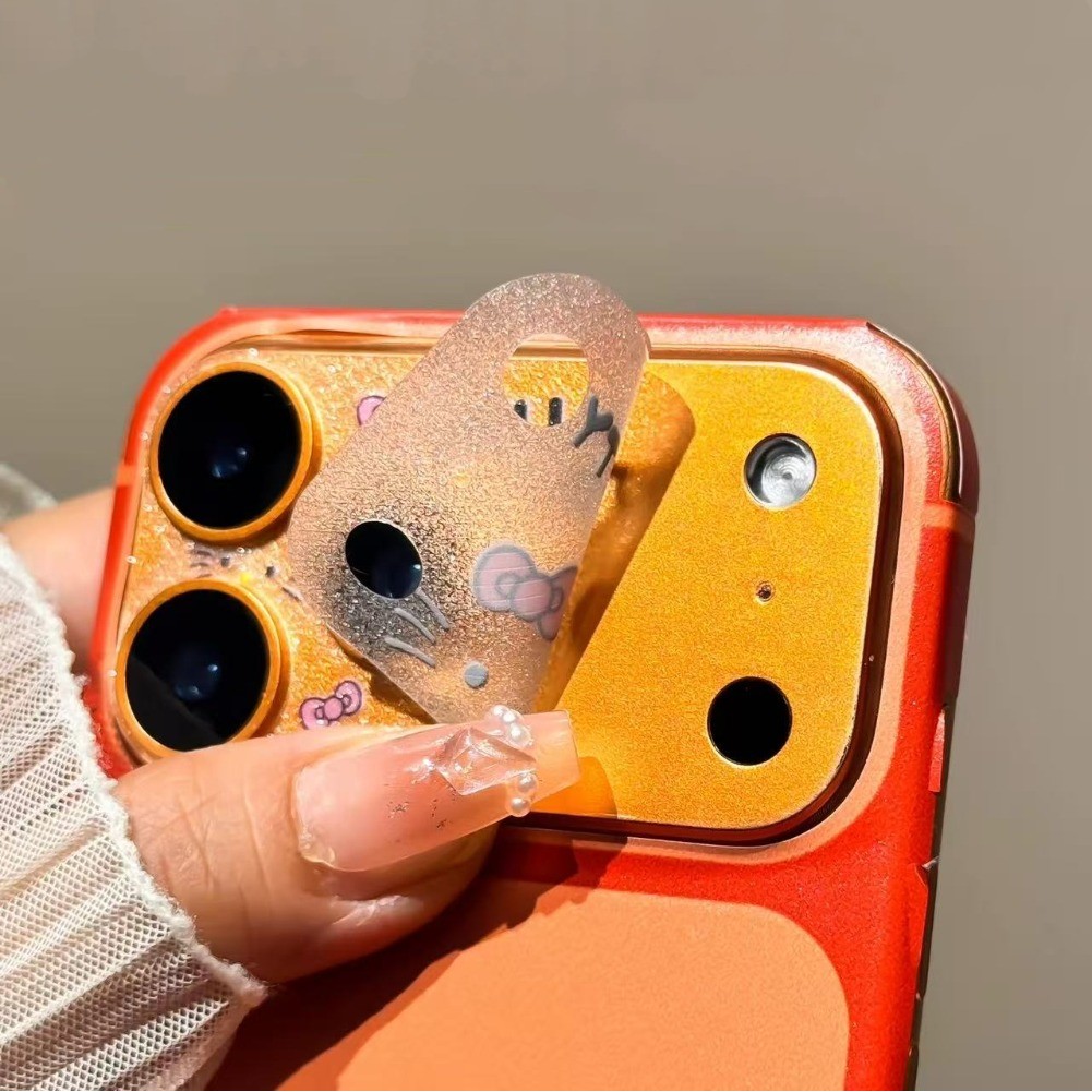 2 ชิ้นชุดน่ารัก Hollow Out Glitter สติกเกอร์สําหรับ IPhone 17ProMax 17Pro เลนส์ฟิล์มนุ่ม - รูปที่ 7