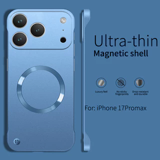 สีเมทัลลิค UltraThin สําหรับเคสแม่เหล็กสําหรับ iPhone 17 Air 16 15 14 13 12 Pro Max Plus Frameless Cooling PC Hard Cover