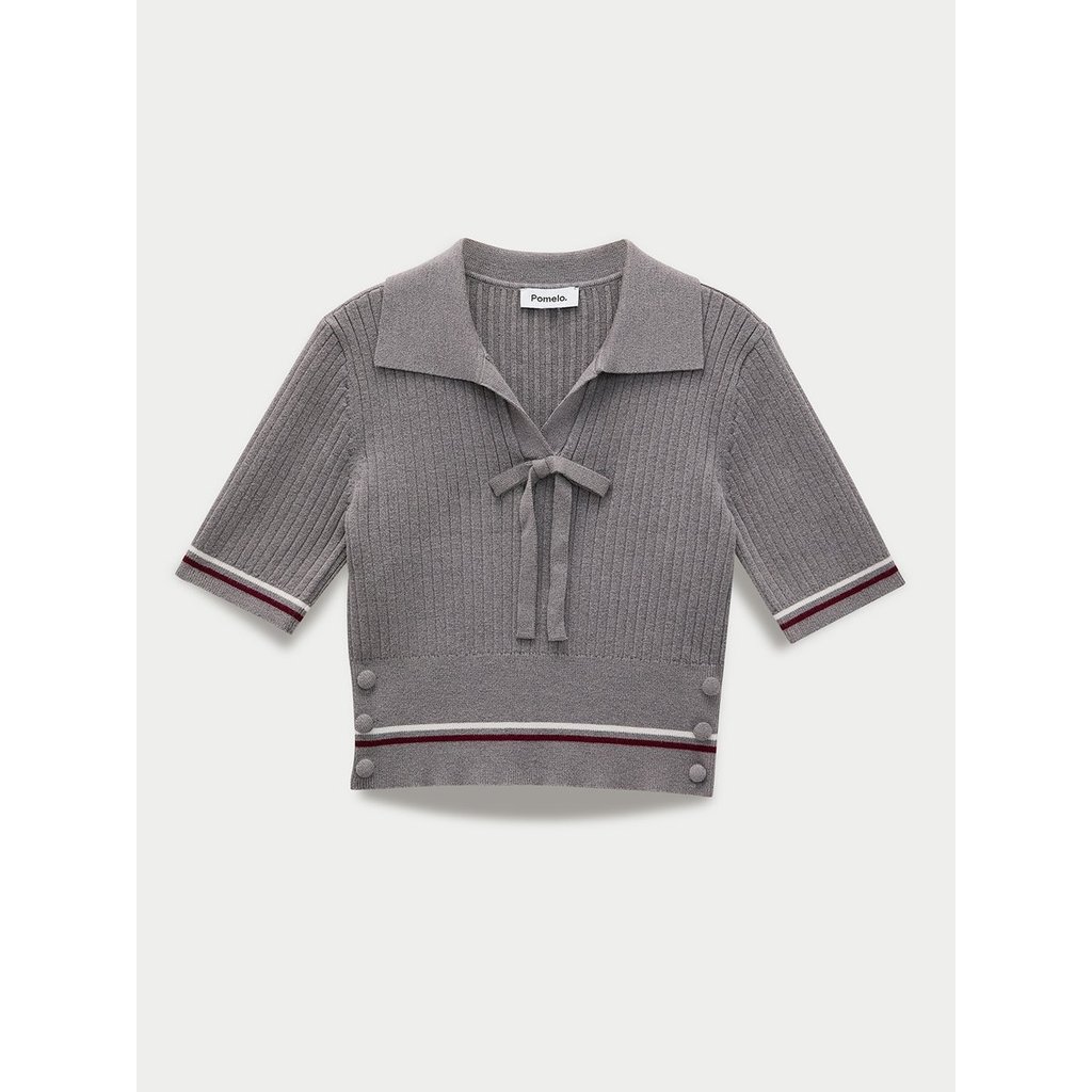 [Pomelo] เสื้อถักผูกด้านหน้า / Tie-Front Knit Top