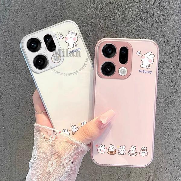 เคส OPPO Find X9 X9s X8 เคส OPPO Find X9 X8 Pro เคสกระต่ายการ์ตูนน่ารัก กันกระแทก เคสกระจกเหลวสุดหรู สำหรับเด็กผู้หญิง นักเรียน สุภาพสตรี