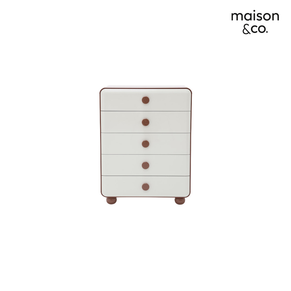 SB Design Square ตู้ลิ้นชักสูง รุ่น Hibby สีครีม (80x42x105 ซม.)  แบรนด์ MAISON&CO.