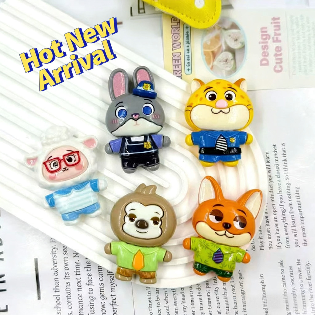 น่ารักการ์ตูน Zootopia เรซิ่น DIY Craft ชุดใช้งานร่วมกับ Barrettes รองเท้าโทรศัพท์ Charms Kawaii ของขวัญสําหรับสาวอุปกรณ์ตกแต่ง
