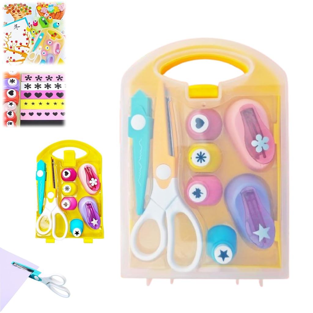 Creative DIY Puncher Craft Set,Craft Hole Punch Shapes Set,Craft Hole Punch Shapes Set,Craft กรรไกรช