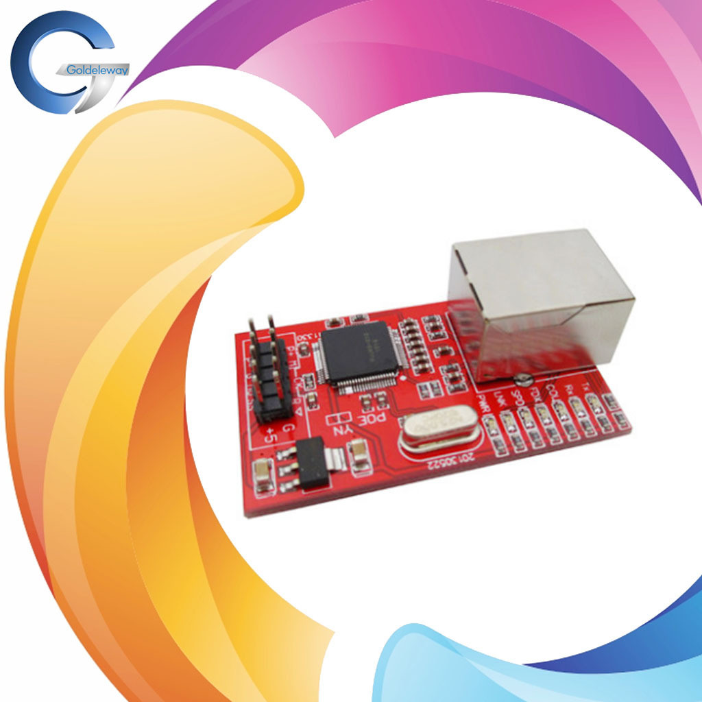 W5100 โมดูลอีเธอร์เน็ตบอร์ดสีแดง W5100 บล็อกตัวต่ออิเล็กทรอนิกส์