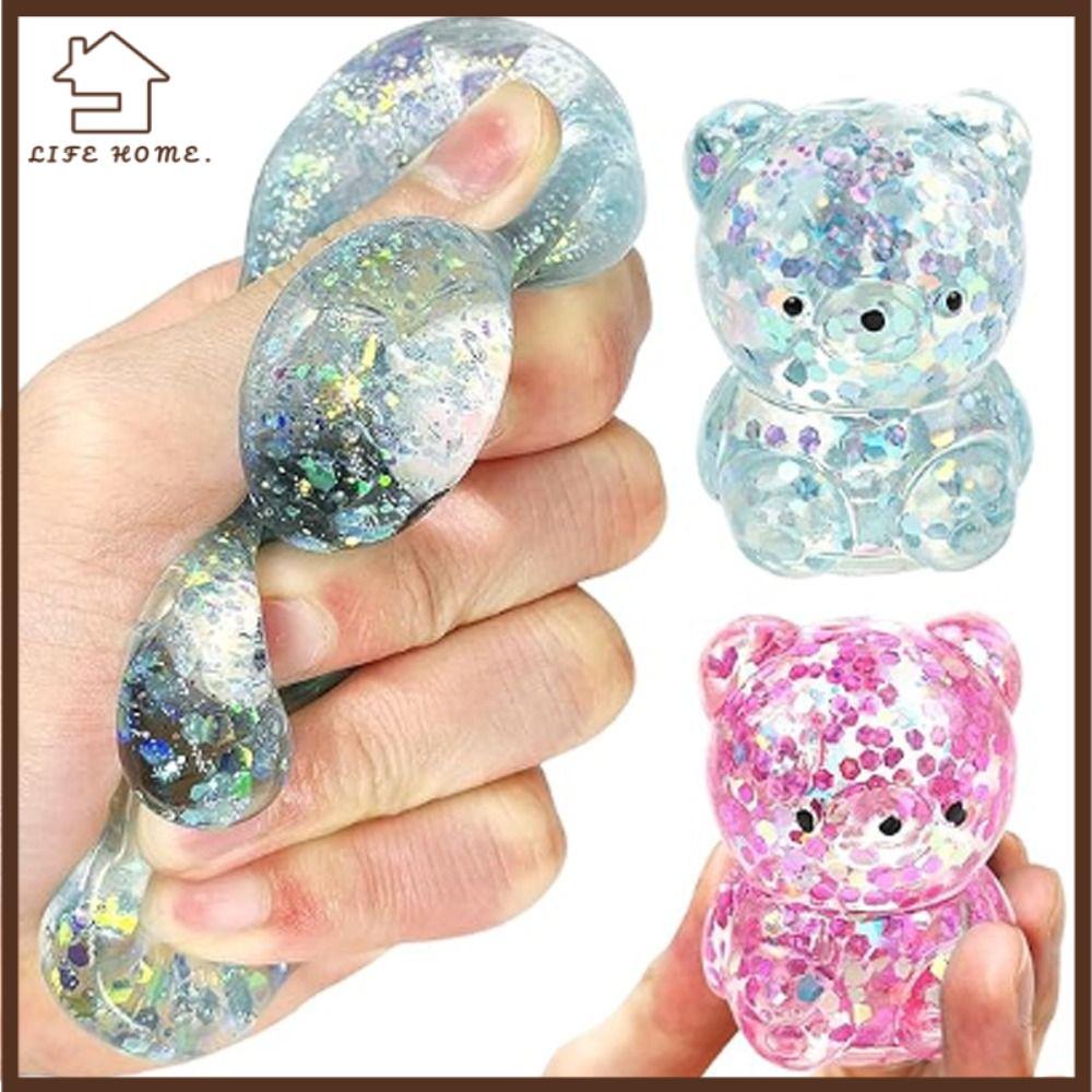 YELGIRL Bear Squishy Fidget Toys, Soft Cute Sugar Stress Ball Sensory Toys, Hot Funny Gummy Bear Squ