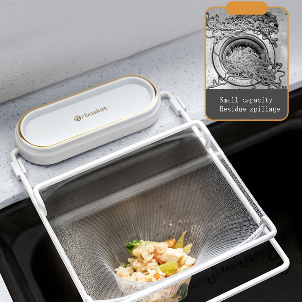 ตาข่ายกรองเศษอาหาร ไม่ต้องทำความสะอาดเศษอาหาร ถุงแยกอาหาร วัสดุสแตนเลส ตาข่ายรูละเอียด ใช้งานง่ายติดข้างอ่างล้างจาน - รูปที่ 4