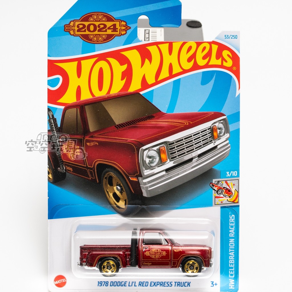 เลขที่. 53 1978 Dodge LIL RED EXPRESS TRUCK Wine RED Hot Wheels Alloy รถสปอร์ตขนาดเล็ก