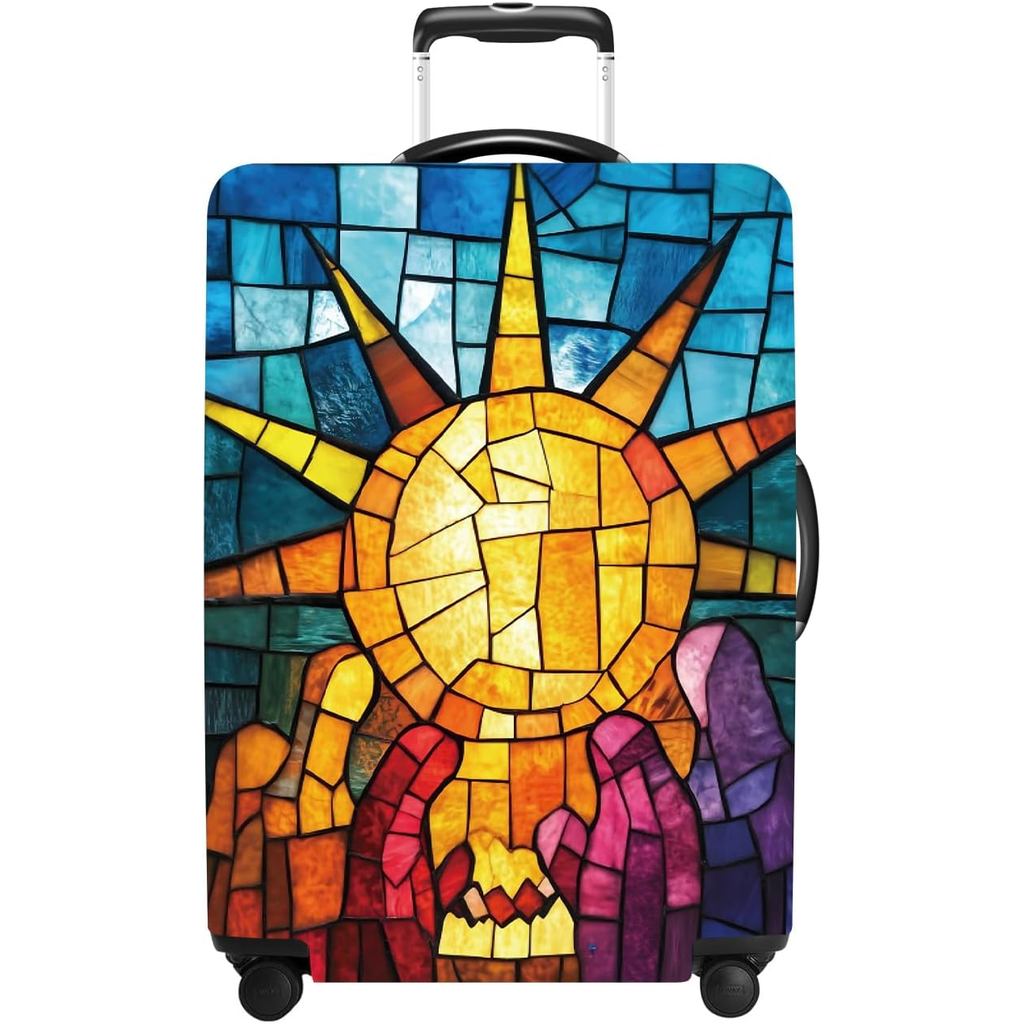 Luggage Cover Washable Suitcase Protector Anti-scratch Suitcase cover Fits 20-34 Inch Luggage (Sun, 