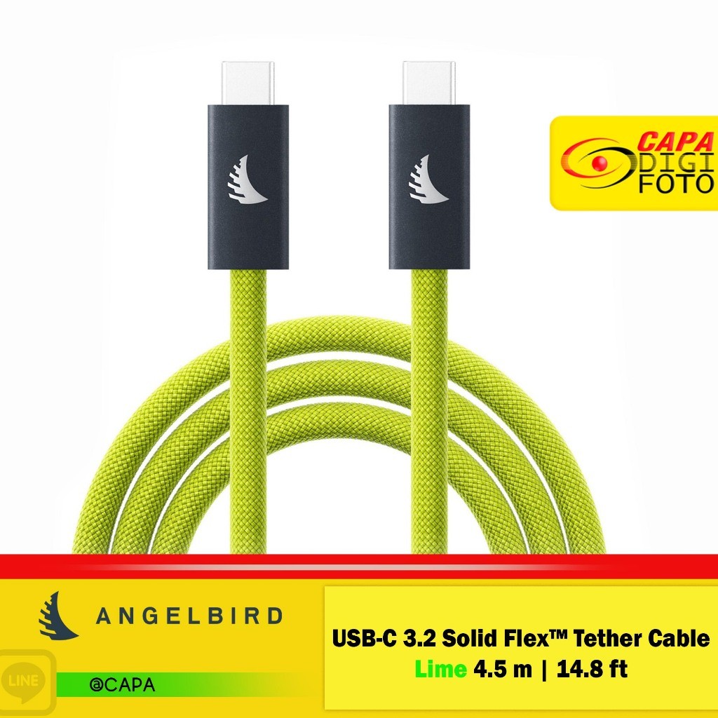 Angelbird USB-C 3.2 Solid Flex Tether Cable 4.5 m *Lime*