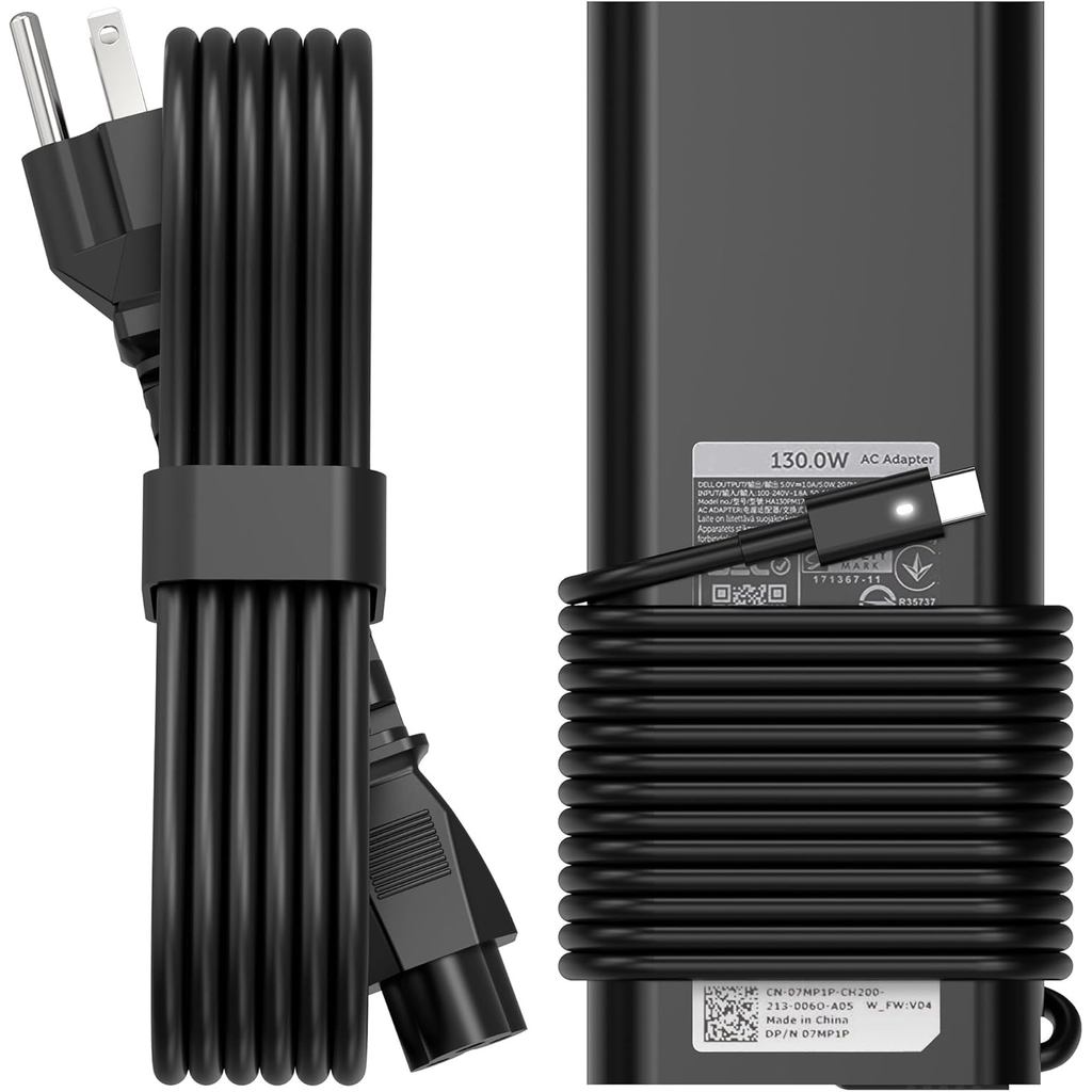 S SKSTYLE 130W USB C Charger Compatible with Dell Laptop, Type C AC Adapter for XPS 15 17 2in1 9575 