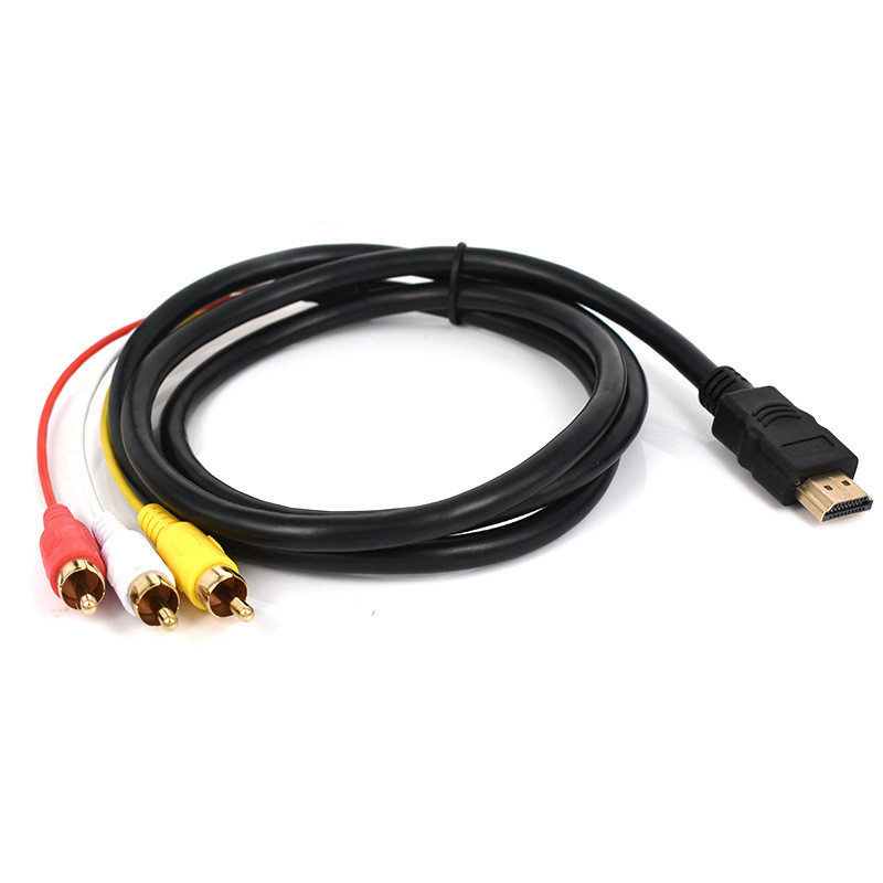 HDMI TO AV สายความแตกต่างสี HDMI TO 3RCA สีแดงสีเหลืองสีขาวสายวิดีโอเสียงโรงงาน HDMI TO 3RCA NVV2