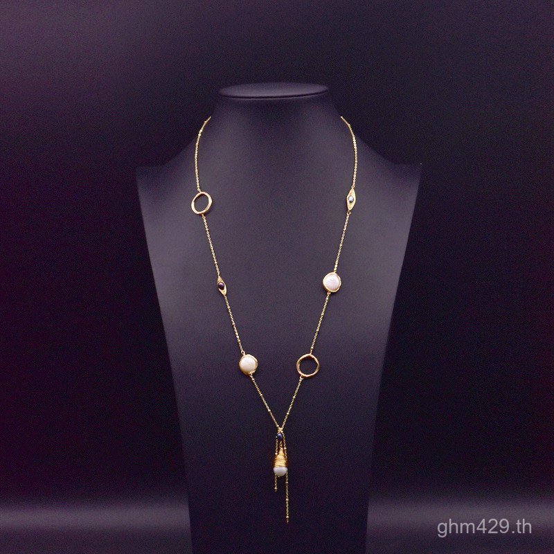 ไข่มุกคุณภาพสูงไข่มุกน้ําจืดขายส่งอารมณ์แฟชั่น High-End สร้อยคอเครื่องประดับประณีตเสื้อกันหนาวจี้ 2B