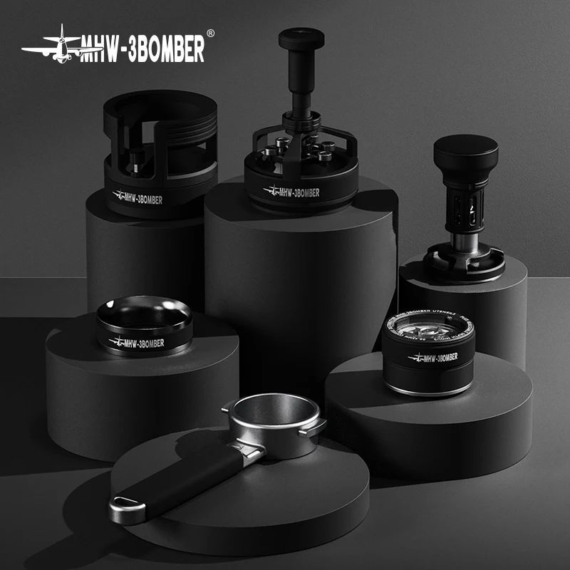 MHW-3BOMBER 58 มม.กาแฟผู้จัดจําหน่าย Espresso WDT Distribution Portafilter ผู้ถือ Dosing Ring Barist