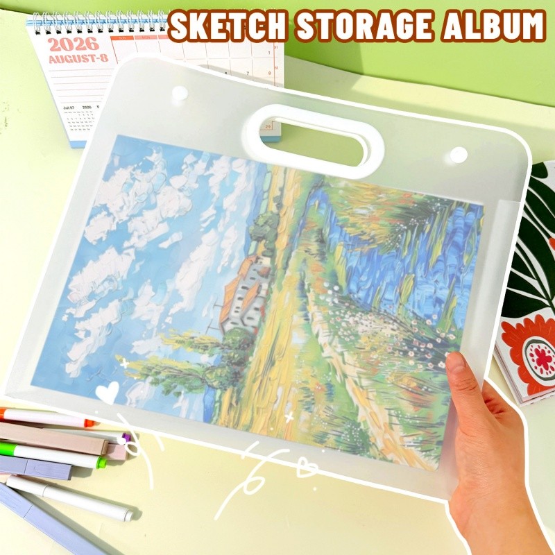 A2/A3/A4 Portable Organizer - 4K/8K/16K Transparent Paper Organizing Pouch for Family Document Certi