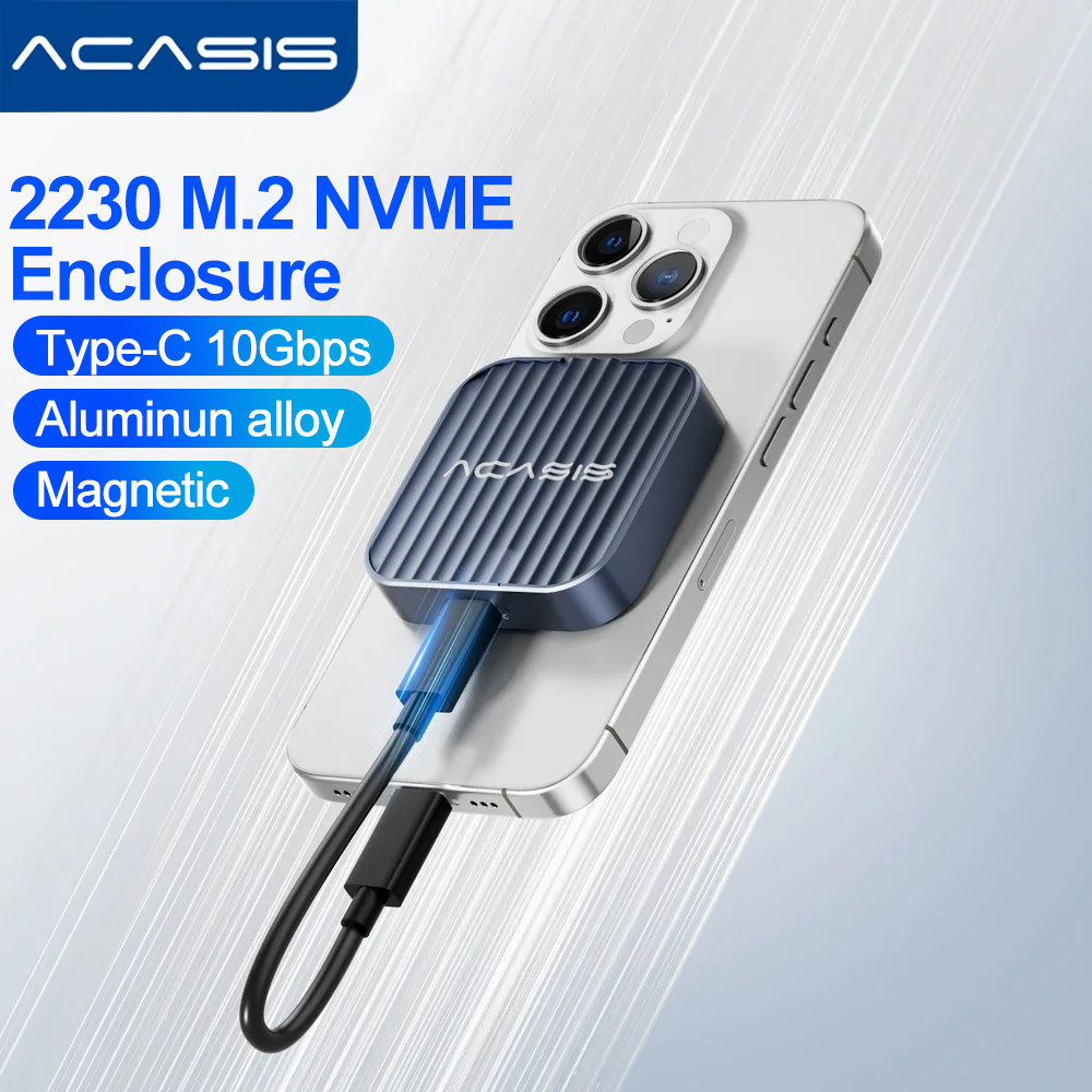 Acasis M.2 2230 NVMe SSD Enclosure USB C 3.1 ถึง Nvme PCI-E 10Gbps แม่เหล็ก M.2 SSD กรณีภายนอก SSD ส