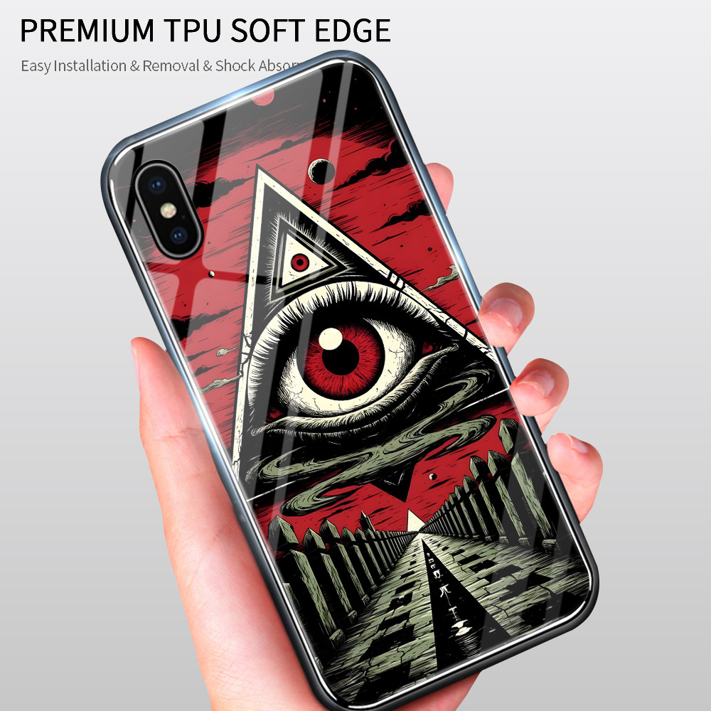 เคส For เคสแข็ง OPPO Reno 12 12F 11 11F 10 8 8T 8Z 7 7Z 6Z 6 5 4 2 4Z 2F F11 F9 F7 F5 Pro Youth 4G 5G ออปโป้ Glass BLK - รูปที่ 4