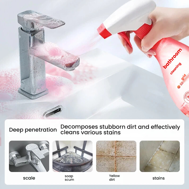 GRAREY GRAREY ทําความสะอาดห้องน้ําก๊อกน้ําแก้วขจัดคราบตะกรันห้องน้ําห้องอาบน้ําการปนเปื้อนที่มีประสิ