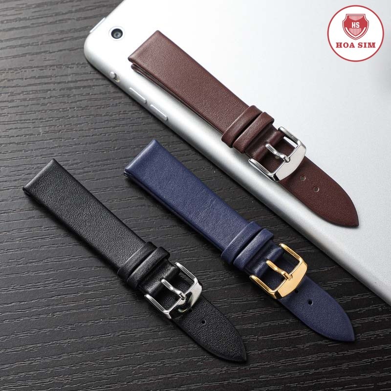 {GOOD IMPORTED LEATHER} BO-21 สายนาฬิกาหนังลูกวัวนุ่มบาง กันน้ํา มีหลายขนาด 16 18 19 20 21 22mm (น้ําเงิน/ดํา/น้ําตาล)