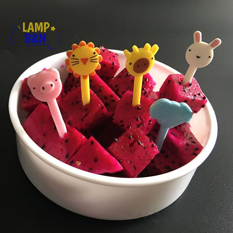 [B&N] 10 ชิ้นมินิฟาร์มสัตว์การ์ตูนส้อมผลไม้เด็กขนมเค้กส้อมขนม [ใหม่]