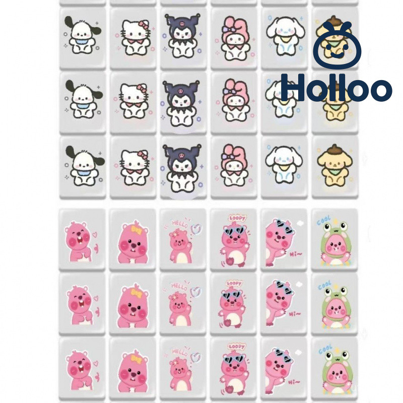 สนุก Hello Kitty Mahjong Push Music Creative Sanrio Card Push Music ของเล่นเพื่อการศึกษา Little Beav