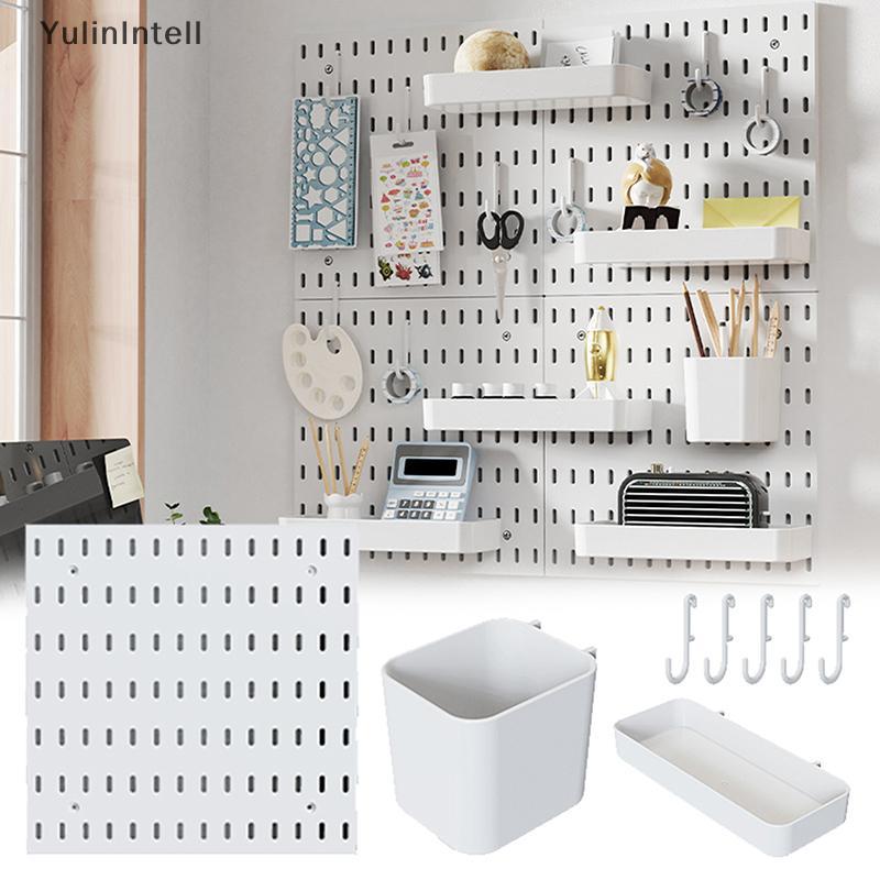 Ylth DIY ชั้นวางของติดผนัง Pegboard Kit - จอแสดงผลและการตกแต่งสําหรับบ้าน QDD