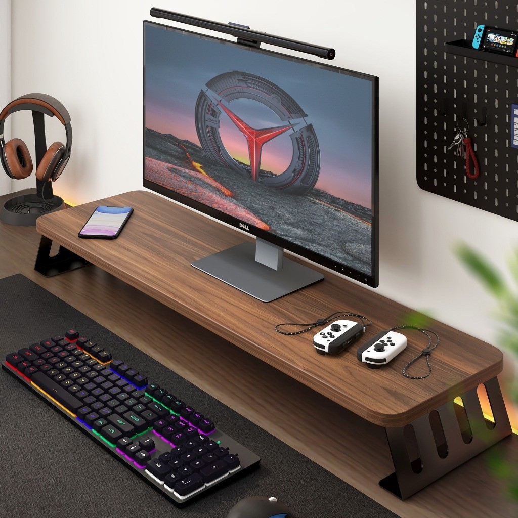 100*20*10CMห้องเล่นเกมเดสก์ท็อปคอมพิวเตอร์ยกระดับแร็คหน้าจอจอภาพฐานสูงชั้นวางเดสก์ท็อปวงเล็บจัดเก็บ