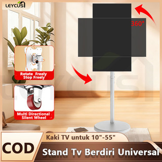 LEYCUS Mobile TV Stand For 10-65 Inci Monitor Rotating Height Adjustable TV Floor Stand With Wheel