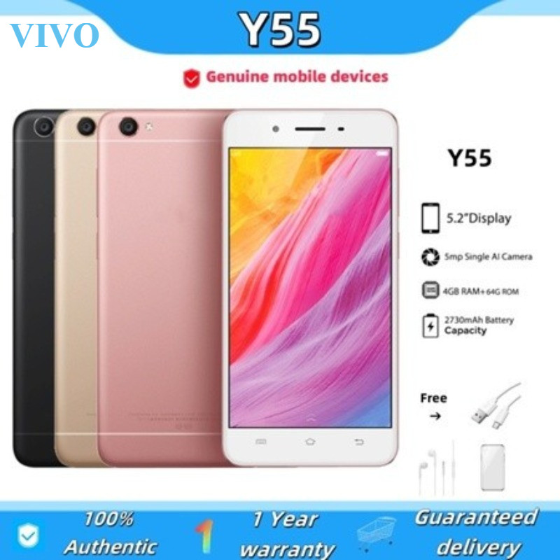 Y55 เครือข่าย 4GB+64GB 4G ใหม่ 95% WI-FI เกมการเรียนรู้ทํางานระบบ Android 6 มือถือดั้งเดิม