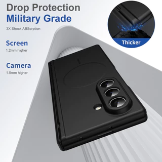 สําหรับเคส Samsung Galaxy Z Fold 8/Fold 7/Fold 6/5 หุ้มด้วยฟิล์มบานพับชาร์จไร้สายแบบแม่เหล็ก