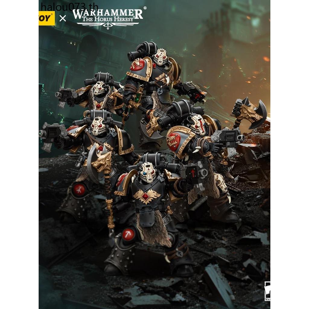 พร้อมสต็อก JOYTOY Dark Source Warhammer Chaos of Horus Space Wild Wolf Death Sword Wolf Squad Movabl