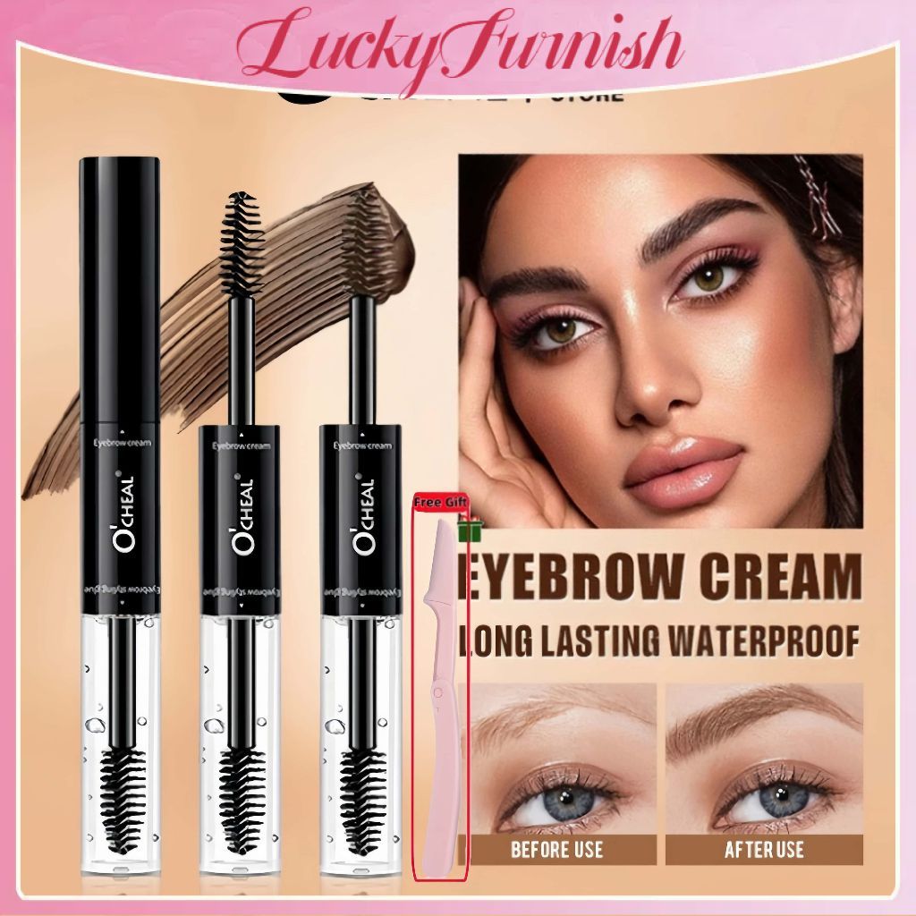 COD O'cheal เจลแต่งคิ้วกันน้ำ 2 in 1 มาสคาร่าขนตางอนสีดำแบบ 2 หัว พร้อมแว็กซ์คิ้ว 3D Wild Brow Wax 【