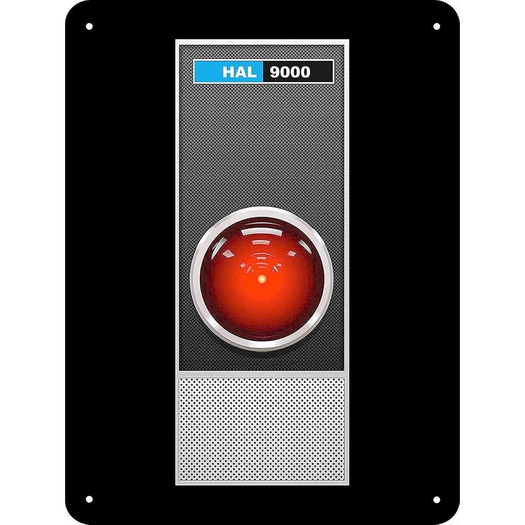ป้ายโลหะ PaBoe 8 x 12 - HAL 9000 ของ 2001 Space Odyssey Reproduction