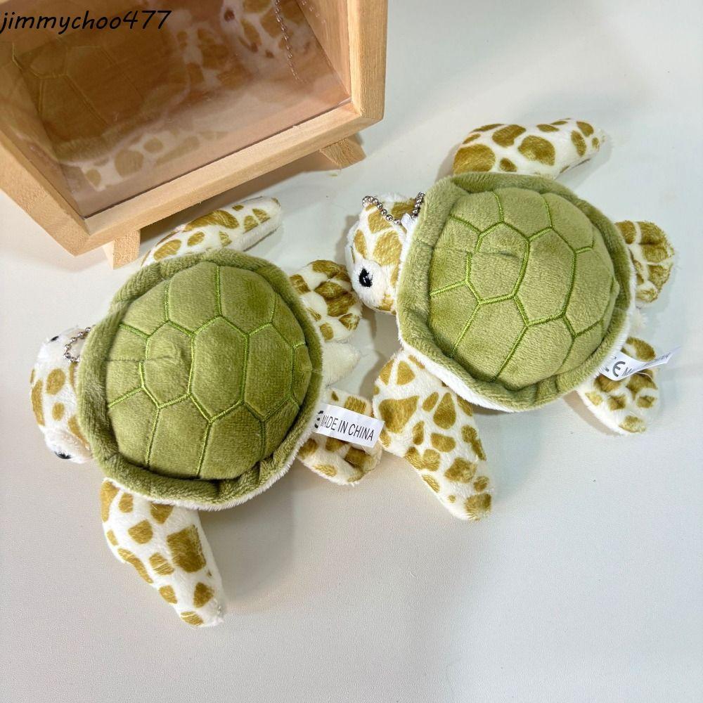 JIMMYCHOO Turtle Plush Keychain, PP Cotton Cartoon Plush Turtle Pendant, Sweet Animal Pull Cotton Gr