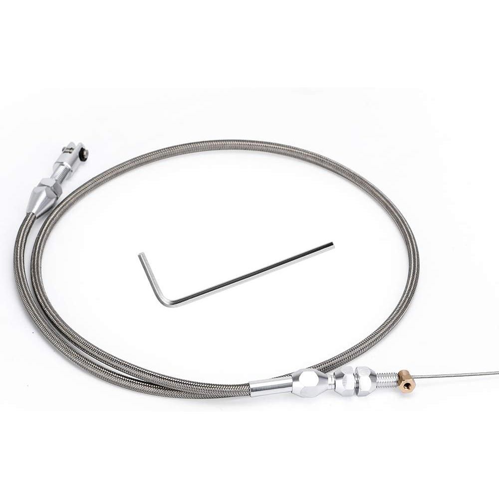 36" Stainless Braided LS Throttle Cable Kit Adjustable Accelerator Cable Compatible with 97-07 Chevr