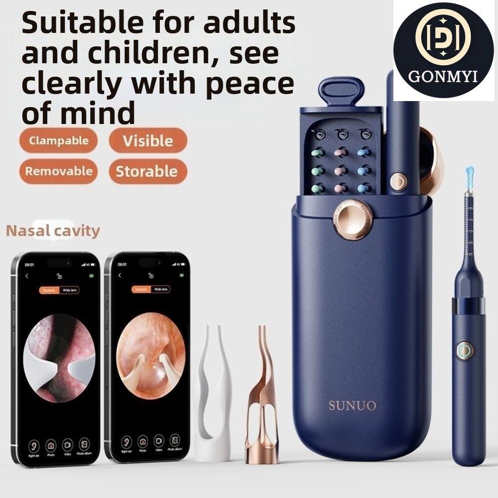 GONMYI Earpicks, EarSight Plus 6 ไฟ LED Smart Visual Ear Cleaner,พร้อมแหนบ 1080P Ear Wax Removal Cle