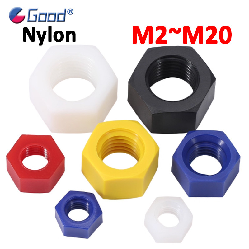 M2 M2.5 M3 M4 M5 M6 M8 M10 M12 M14 M16 M18 M20 พลาสติกไนลอน Hex Hex Hex Hex Hex Hex Hex Hex Hex Nut 