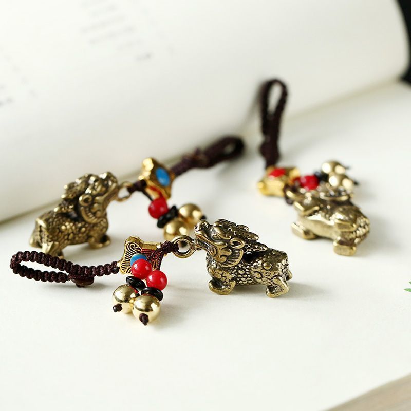 ทองเหลือง Kirin จี้เครื่องประดับจี้รถ Key Chain ผู้หญิงผู้ชายพวงกุญแจ 2025 สไตล์ใหม่ High-End Feelin