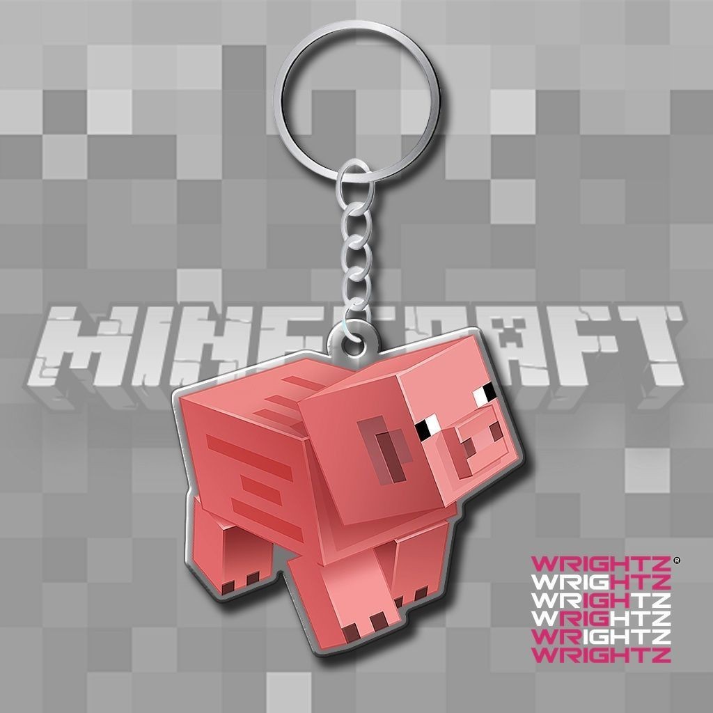 พวงกุญแจเกม Minecraft Steve Use Cu FPS Survival Game อุปกรณ์เสริมพิกเซลน่ารัก WrightZ
